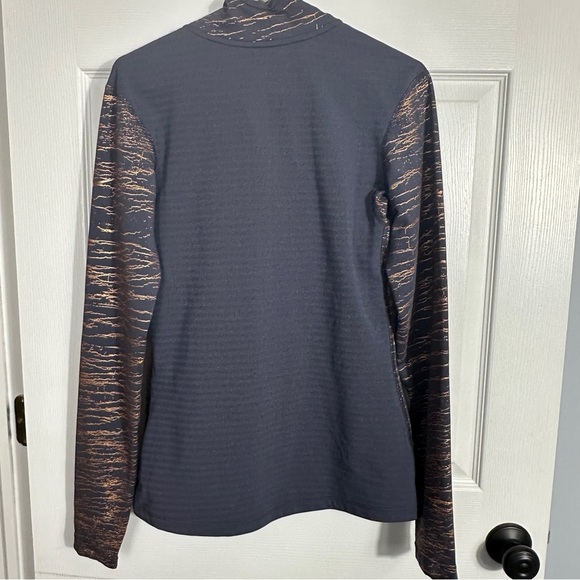 Nike Pro Dri Fit quarter zip pullover top, women's sz. L, gray w/bronze metallic - Picture 9 of 10